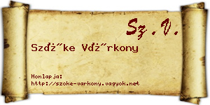 Szőke Várkony névjegykártya